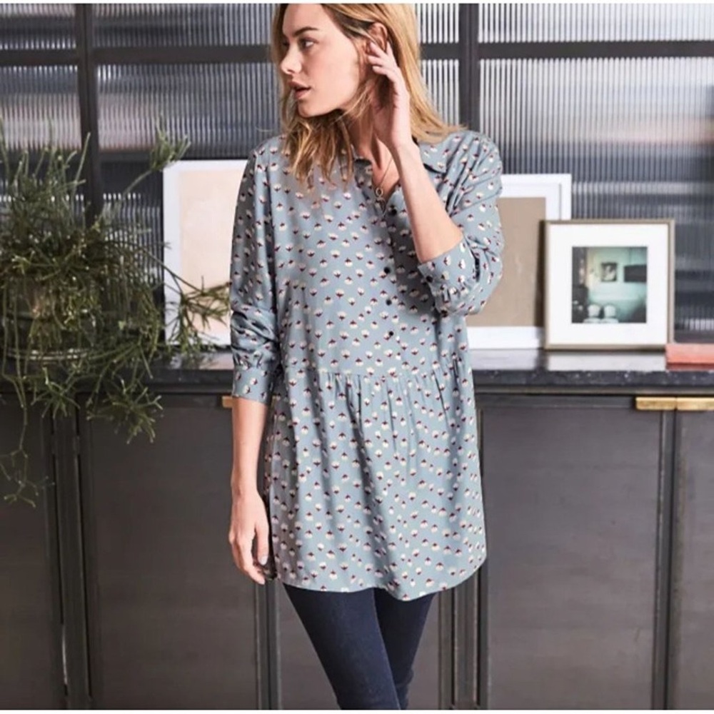 Boden Floral Collared Tunic